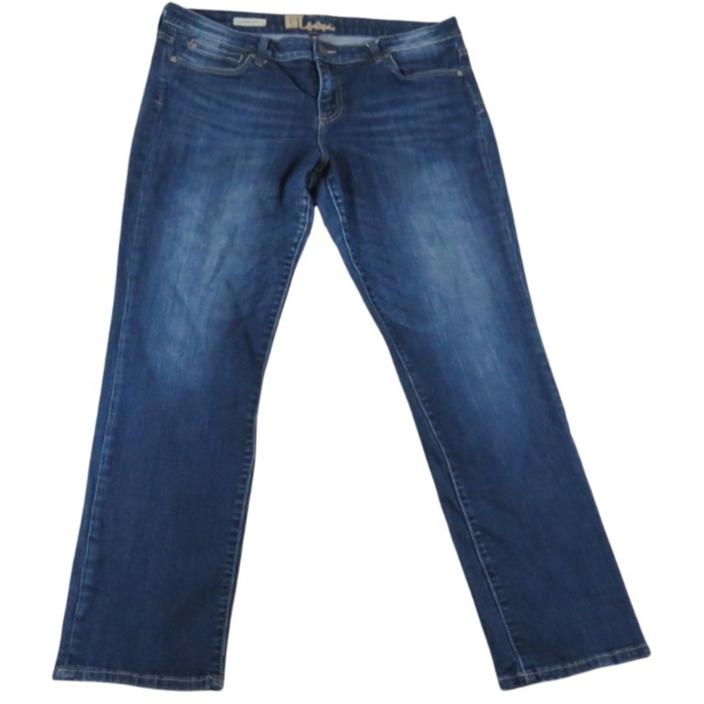 Kut From The Kloth Catherine Boyfriend Jeans Womens 14 Blue Denim Straight Fit